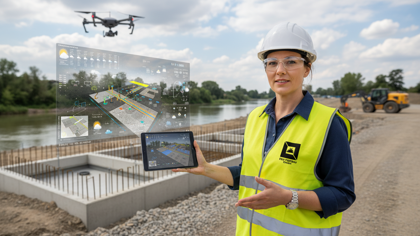 „Klimaanpassung im Tiefbau – nachhaltige, digitale und resiliente Infrastruktur gegen extreme Wetterbedingungen durch E & D Tiefbau“