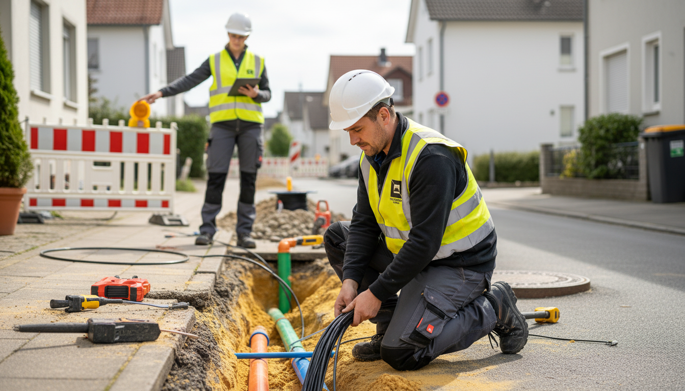 „Netzanschluss im Tiefbau – Herstellung von Hausanschlüssen für Energie und Glasfaser“