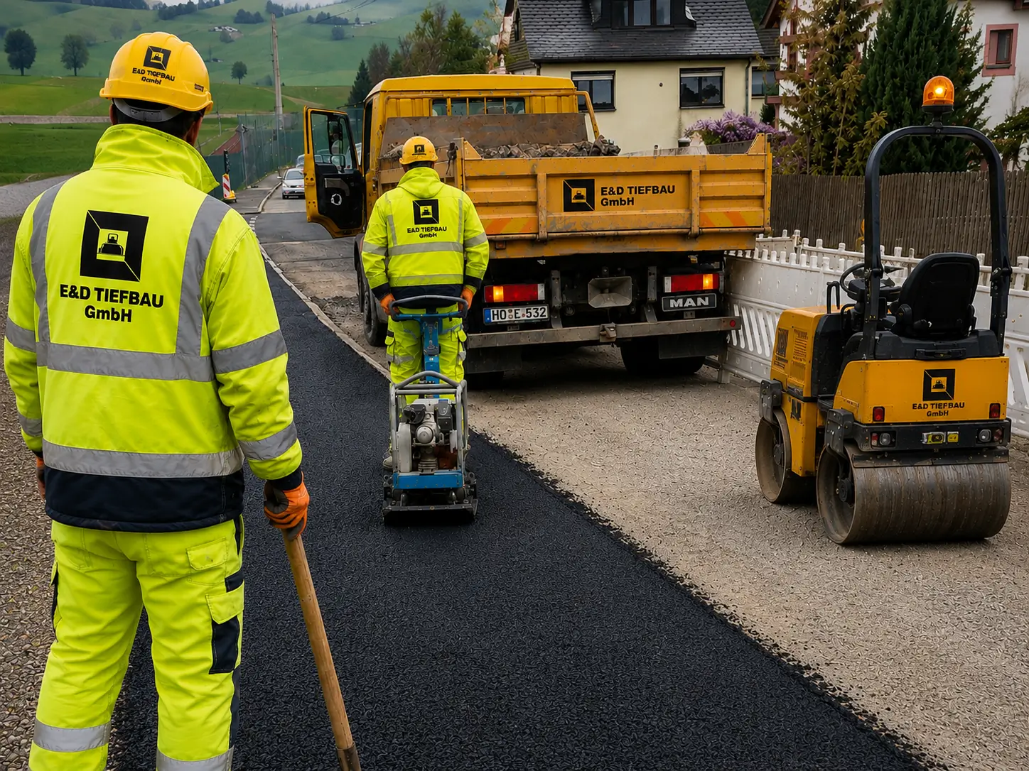 „Oberflächenwiederherstellung im Tiefbau – Asphalt- und Pflasterarbeiten nach Leitungsbau“