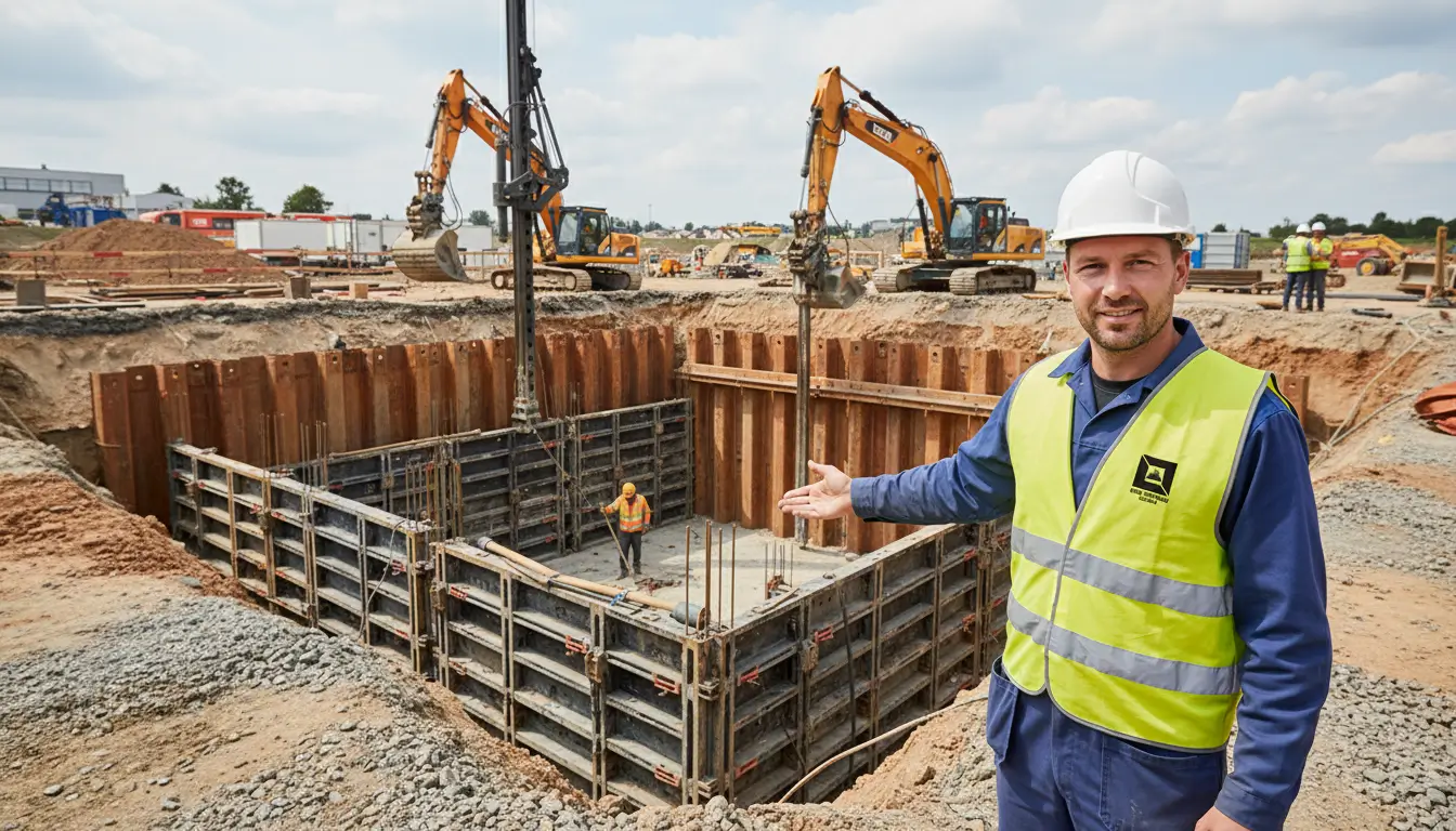 „Baugrubensicherung im Tiefbau – sichere Baugruben mit Verbau und Spundwänden“